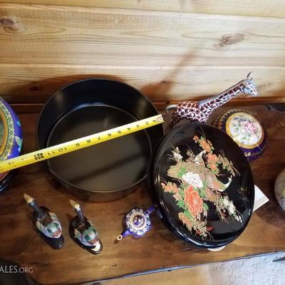 Lot-B61 9 Pc Cloissone DÃ©cor Oriental Asian Mixed Lot