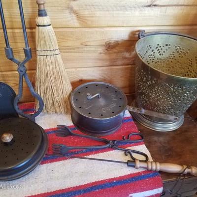 Lot-B23 13 Pc Nostalgic Fireplace Accessory Set Mixed Assorted Tool Lot