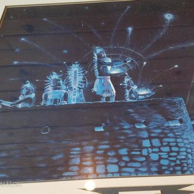 Lot-B32 Clifford Bryclea 29x33.5 "Putting Up the Stars" Matted & Framed Print