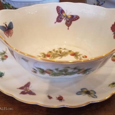 Lot-B22 4 Pc Mixed Serving Lot Strawberry Butterfly Ardalt Len Wilde China