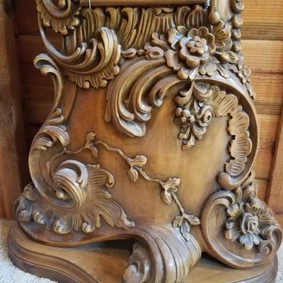 Lot-B50 Italian Wood Carved Cherub Grandfather Clock