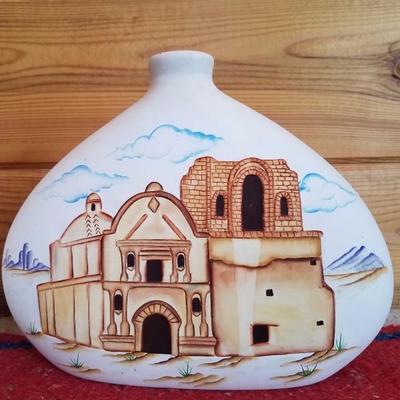 Lot-B48 2 Pc Southwest Pottery Wedding Vase Mix Lot