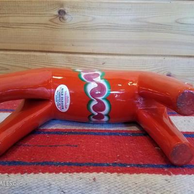 Lot-A22 DA NILS OLSSON Sweden Red/Orange Dala Wood Horse 17" Tall