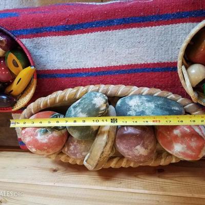 Lot-E2 Various Wooden & Terra Cotta Fruit In Baskets Lot