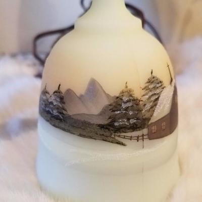 Lot-B44 Vintage Hand Painted Fenton Gone W/ the Wind Hurricane Lamp