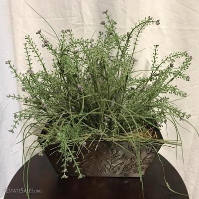 Fake house plant with metal container