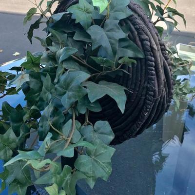 Silk plant in basket 