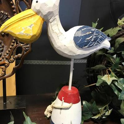 Wood carved seagull