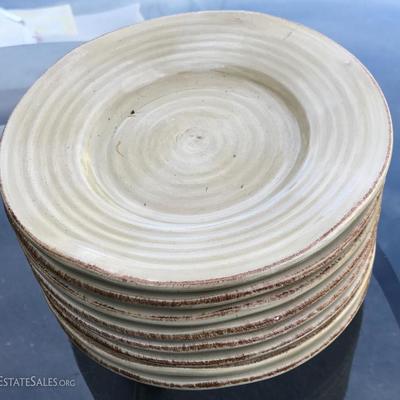 2 modern dinner or serving plates with 8 appetizer plates 