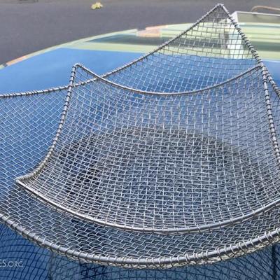 2 silver grid wire trays 
