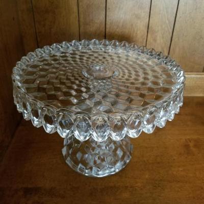 cut glass pedestal cake stand
