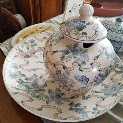 Ethan Allen ceramic Platter & pitcher