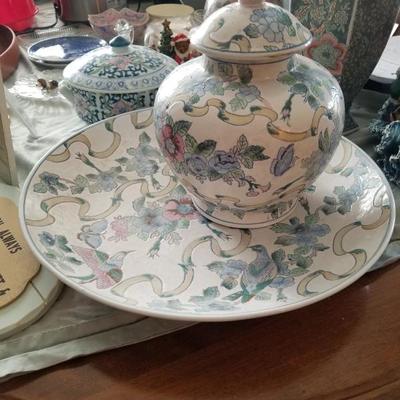 Ethan Allen ceramic Platter & pitcher