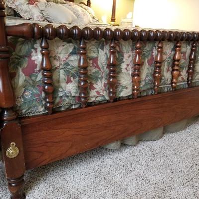 Vintage Queen Sized Wood Carved Bed Frame
