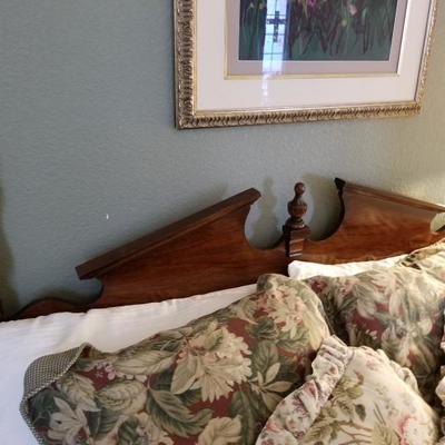 Vintage Queen Sized Wood Carved Bed Frame