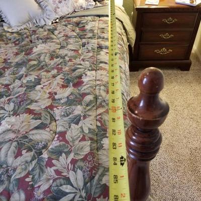 Vintage Queen Sized Wood Carved Bed Frame