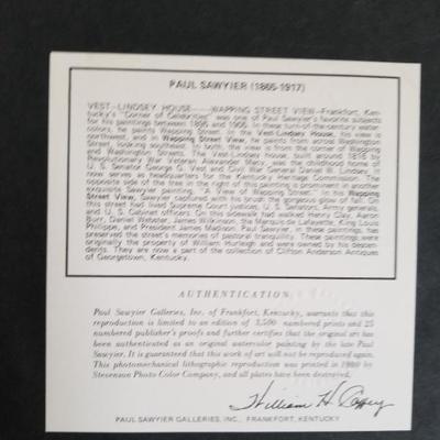 Paul Sawyier Framed Wapping St Print Numbered