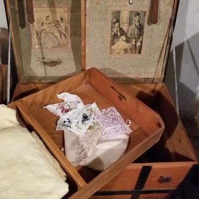 Antique Travel Trunk W/ Drawer