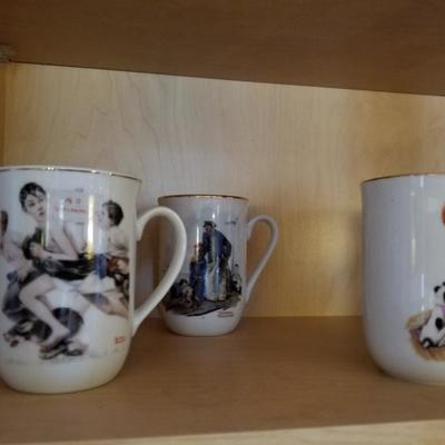 Set of Six Hand Painted Decorative Coffee Cups