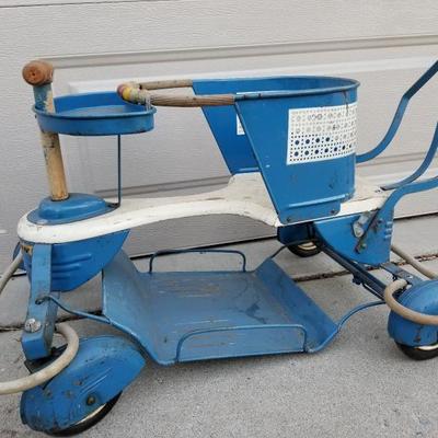 Antique Blue Baby Stroller