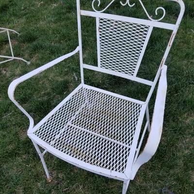 Vintage Metal Captain's Patio Chair #1
