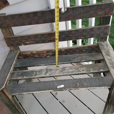 Decorative Small Rustic Wooden Bench