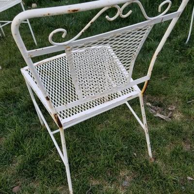 Vintage Metal Patio Dining Chair #4 of 4