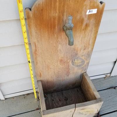 Decorative Wooden Planter W/ Faucet Decor
