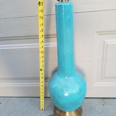 Vintage Blue Crackle Ceramic Glazed Lamp