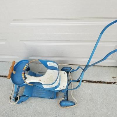 Antique Blue Baby Stroller
