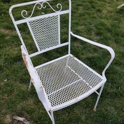 Vintage Metal Captain's Patio Chair #2