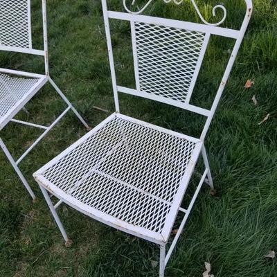 Vintage Metal Patio Dining Chair #3 of 4