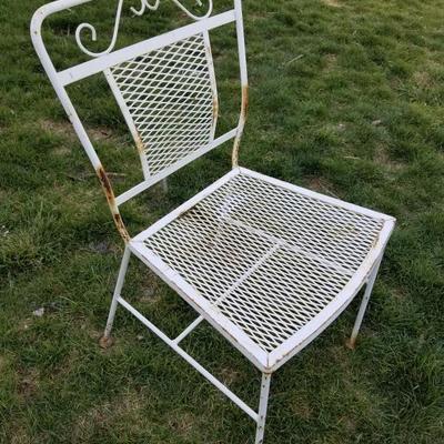 Vintage Metal Patio Dining Chair #4 of 4