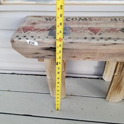 Small Hand Painted Wooden Bench
