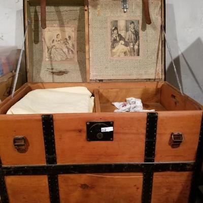 Antique Travel Trunk W/ Drawer