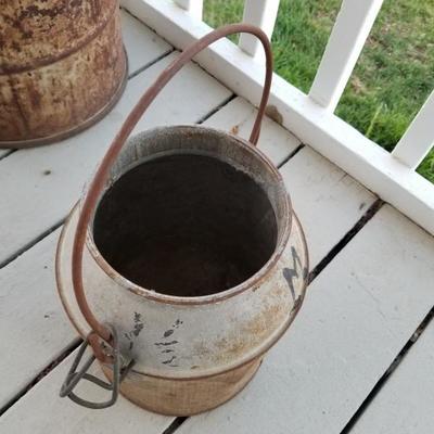Vintage Decorative Metal Can W/ Handle