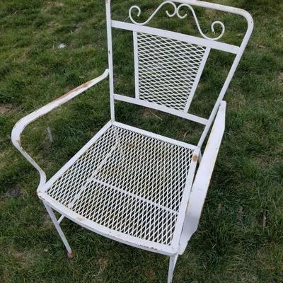 Vintage Metal Captain's Patio Chair #2