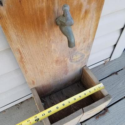 Decorative Wooden Planter W/ Faucet Decor