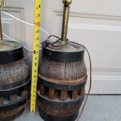 Lot of 3 VIntage Barrel Lamp Lights