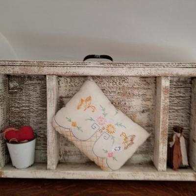 Rustic Distressed Painted Shelf Decor