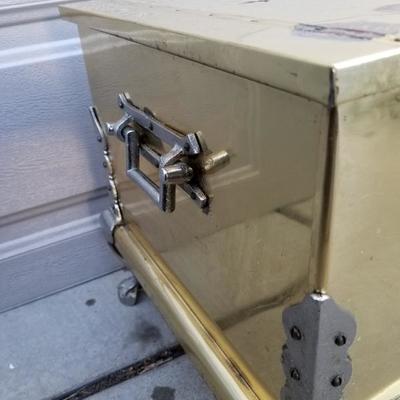 Vintage Brass Plated Chest w/ Silver Foot
