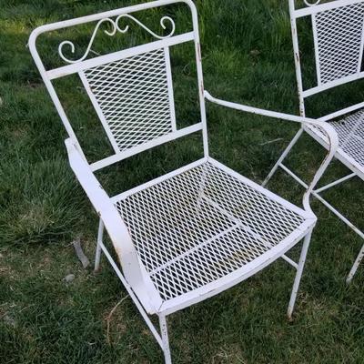 Vintage Metal Captain's Patio Chair #1