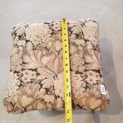 Vintage Padded Metal Base Footstool Ottoman