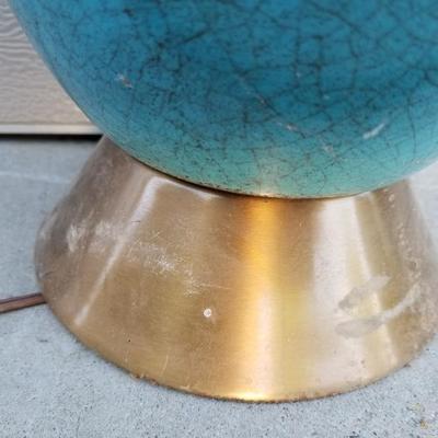 Vintage Blue Crackle Ceramic Glazed Lamp