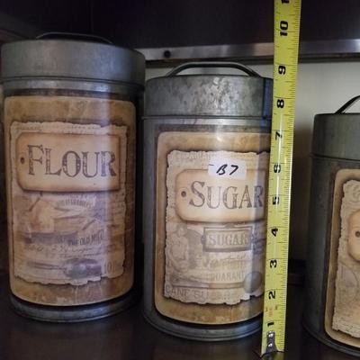 4 Pc Vintage Metal Canister Set Lot