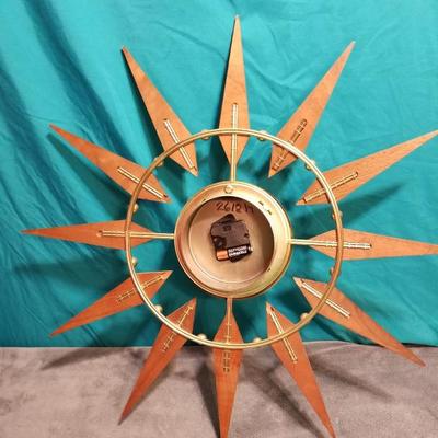 Vintage Mid Century Elgin Sunburst Starburst Wall Clock Lot #13-053