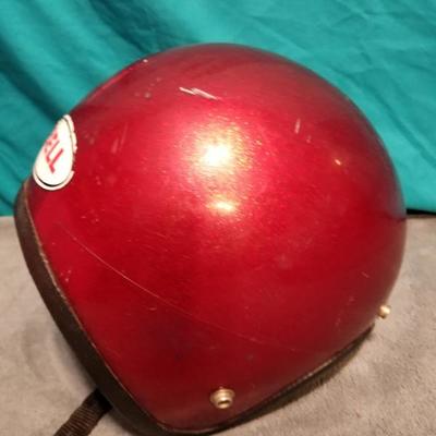 Red Vintage Bell Motorcycle Helmet Universal Lot #13-055