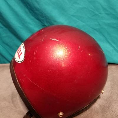 Red Vintage Bell Motorcycle Helmet Universal Lot #13-055