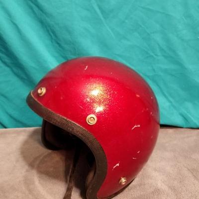 Red Vintage Bell Motorcycle Helmet Universal Lot #13-055