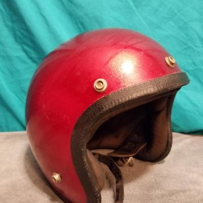Red Vintage Bell Motorcycle Helmet Universal Lot #13-055